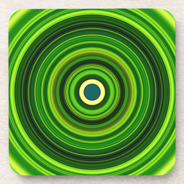 Geomagnetic Green Mandala-64555 Getränkeuntersetzer (Vorderseite)