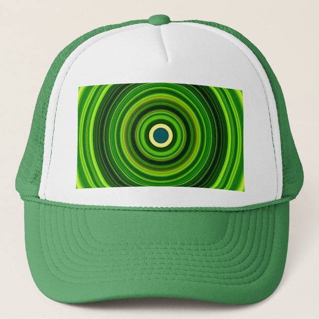Geomagnetic Green Mandala Truckerkappe (Vorderseite)
