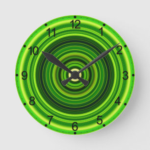 Geomagnetisches Green Mandala Circle Design Runde Wanduhr