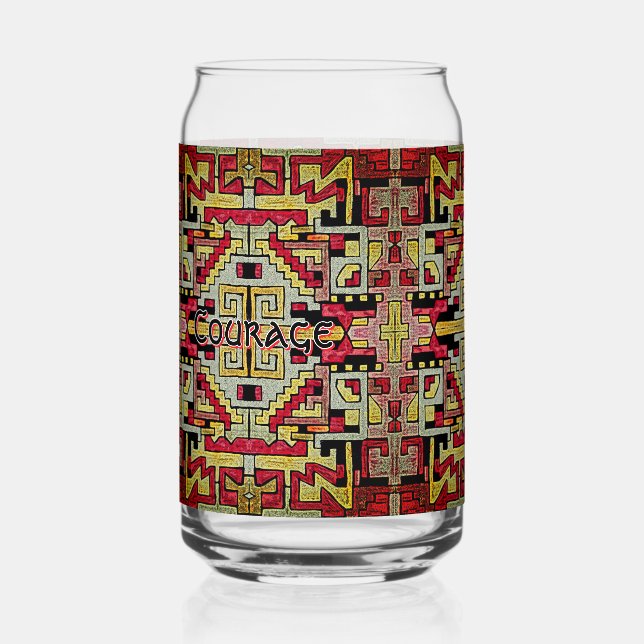 Geomethisches Tribal/ethnisches Muster Dosenglas (Rückseite)