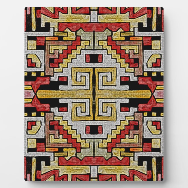 Geomethisches Tribal/ethnisches Muster Fotoplatte (Vorderseite)