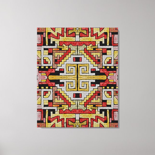 Geomethisches Tribal/ethnisches Muster Leinwanddruck (Vorderseite)