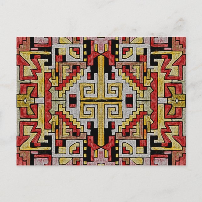 Geomethisches Tribal/ethnisches Muster Postkarte (Vorderseite)