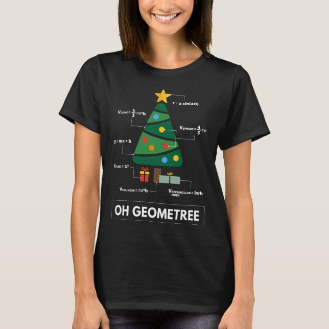 Geometree Christmas Tree Math Teacher T-Shirt (Vorderseite)
