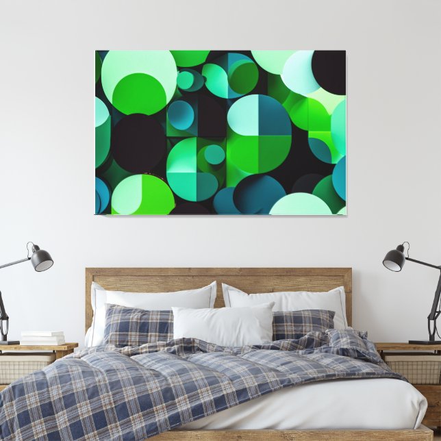 Geometría Verde Vibrante Leinwanddruck (Insitu (Schlafzimmer))