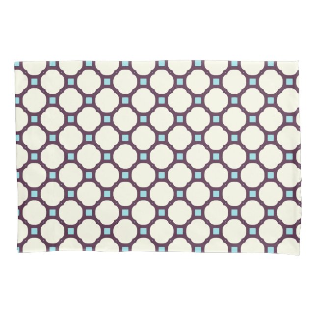 Geometric 007 neutral & blau kissenbezug (Vorderseite-Links)