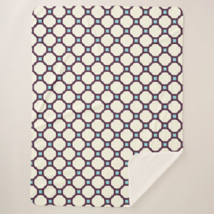 Geometric 007 neutral & blau sherpadecke