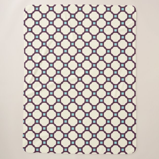 Geometric 007 neutral & blau sherpadecke (Vorderseite)