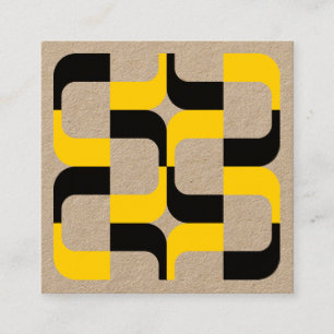 Geometric 020614 - Schwarz und Gelb Quadratische Visitenkarte
