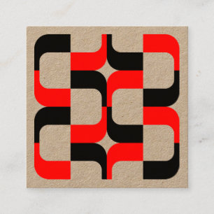 Geometric 020614 - Schwarz und Rot Quadratische Visitenkarte