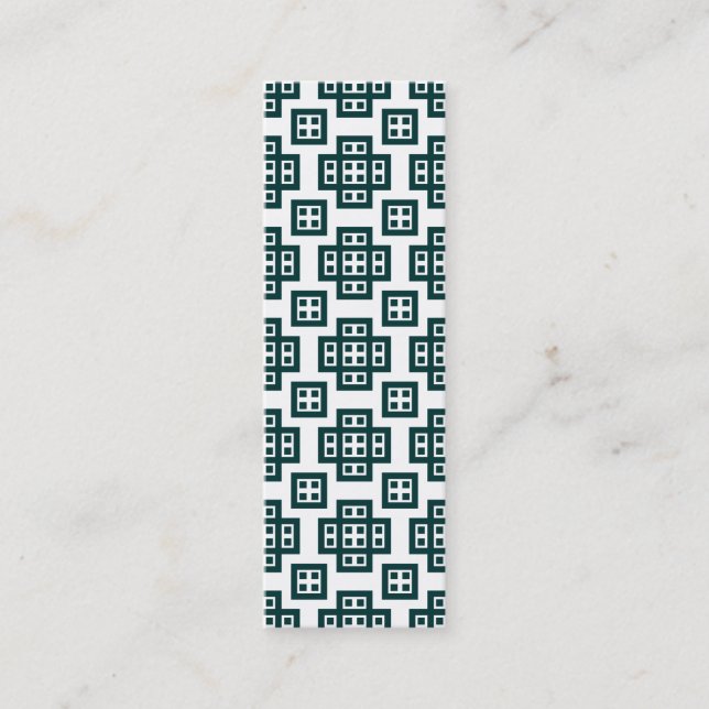 Geometric 030614 - Dark Moss Green on White Mini Visitenkarte (Vorderseite)