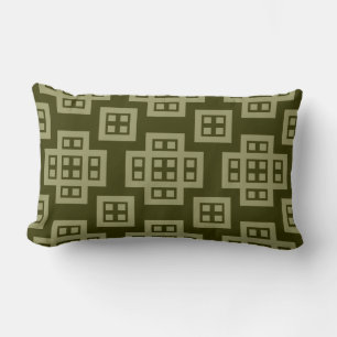 Geometric 030614 - Khaki on Dark Olive Lendenkissen
