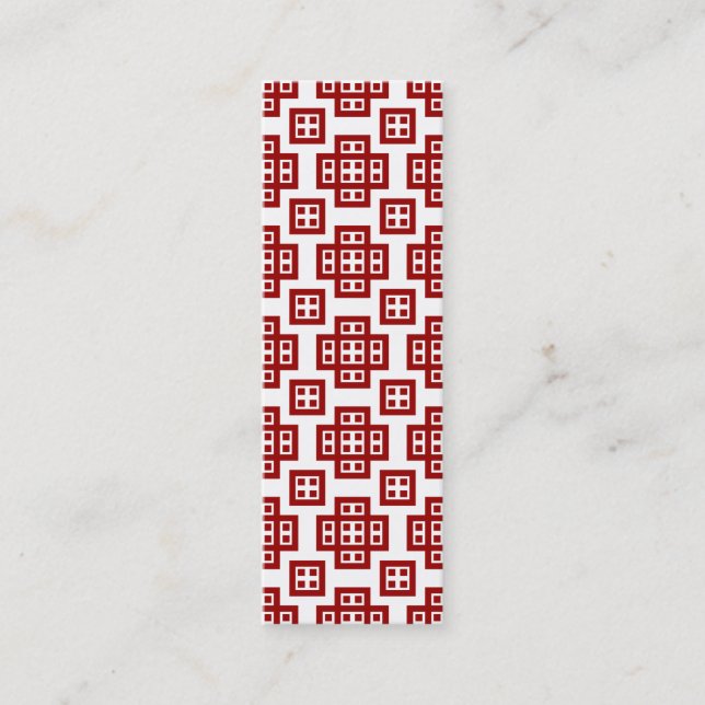 Geometric 030614 - Ruby Red on White Mini Visitenkarte (Vorderseite)