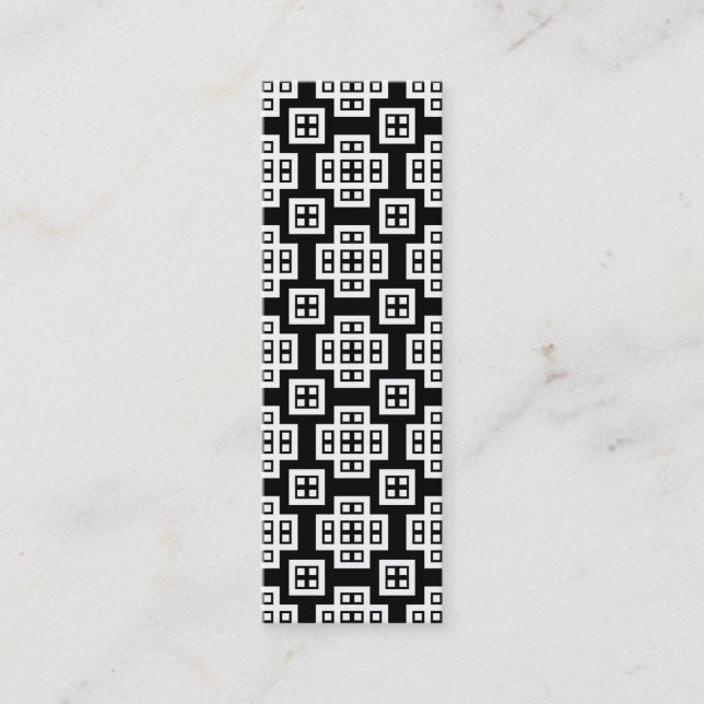 Geometric 030614 - White on Black Mini Visitenkarte (Vorderseite)