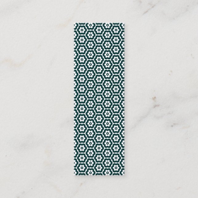Geometric 280514 (03) - Dark Moss Green on White Mini Visitenkarte (Vorderseite)