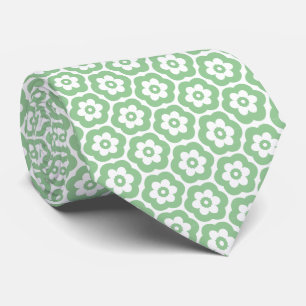 Geometric 280514 (03) - Faded Green on White Krawatte