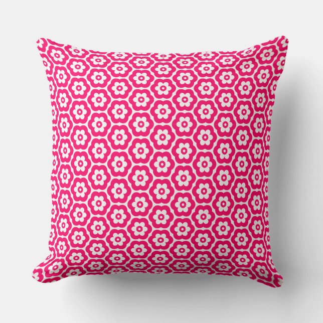 Geometric 280514 (03) - Neon Red on White Kissen (Vorderseite)