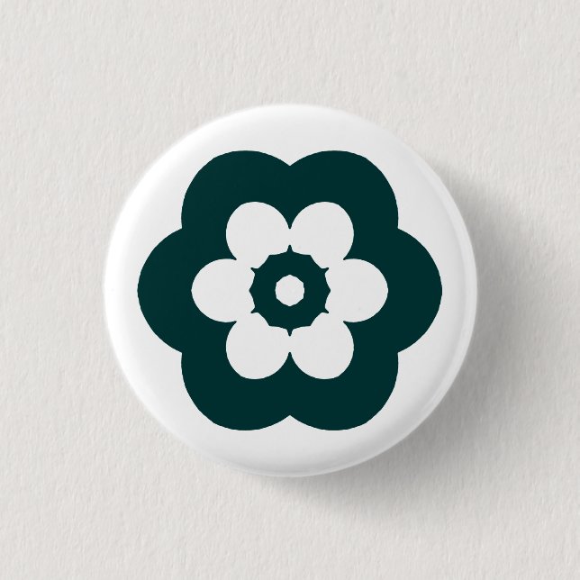 Geometric 290514 (3) - Dark Moss Green on White Button (Vorderseite)