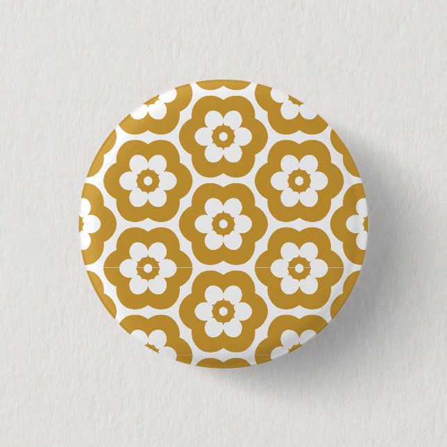 Geometric 290514 (3) - Gold Brown on White Button (Vorderseite)