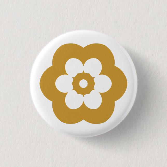 Geometric 290514 (3) - Gold Brown on White Button (Vorderseite)