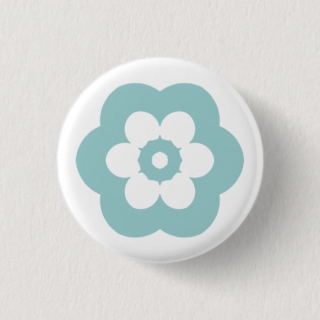 Geometric 290514 (3) - Light Blue Green on White Button (Vorderseite)