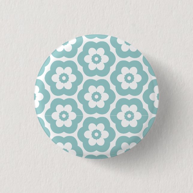 Geometric 290514 (3) - Light Blue Green on White Button (Vorderseite)