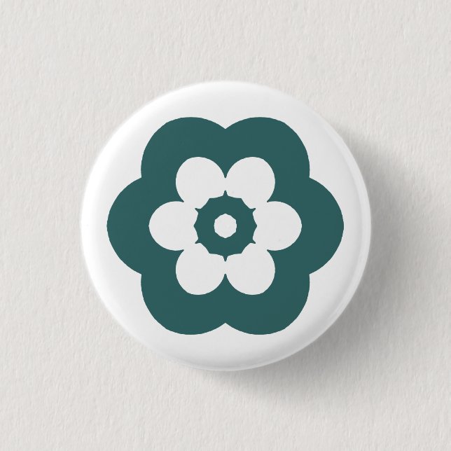 Geometric 290514 (3) - Moss Green on White Button (Vorderseite)