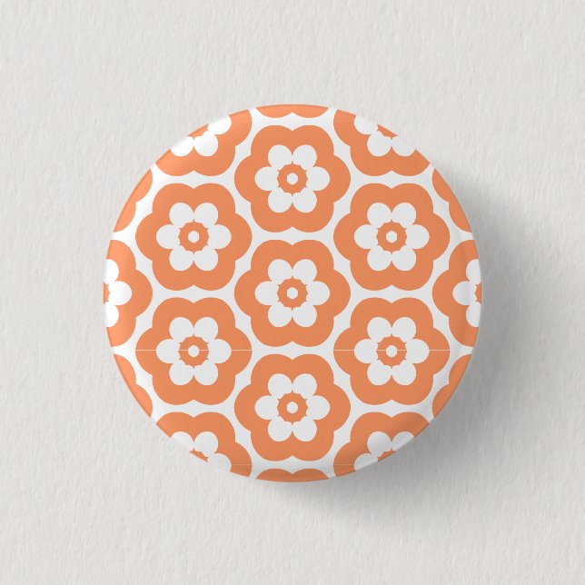 Geometric 290514 (3) - Peach on White Button (Vorderseite)