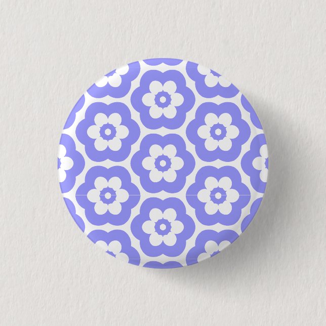 Geometric 290514 (3) - Powder Blue on White Button (Vorderseite)