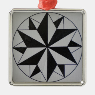 Geometric-6 Premium Square Weihnachtsdekoration Silbernes Ornament