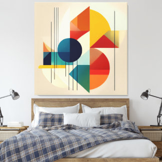 Geometric Abstract Art in Bauhaus Style Leinwanddruck