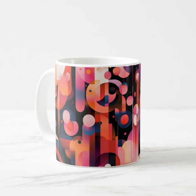 Geometric abstract artwork. retro vintage kaffeetasse (Vorderseite Links)