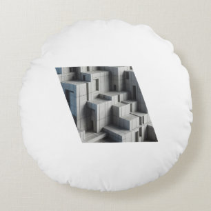 Geometric Abstract Concrete Structure with Sharp A Rundes Kissen