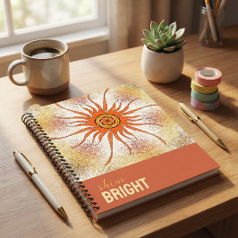 Geometric abstract contemporary colourful spiral notizbuch