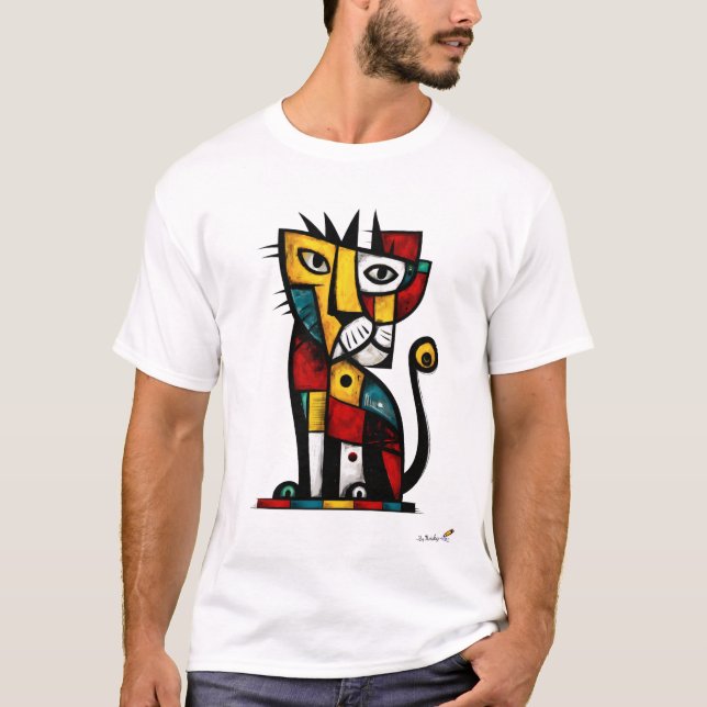 Geometric Abstract Expressionist Tiger Modern Art  T-Shirt (Vorderseite)