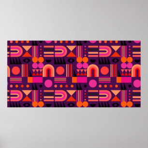 Geometric abstract seamless pattern with shapes of poster