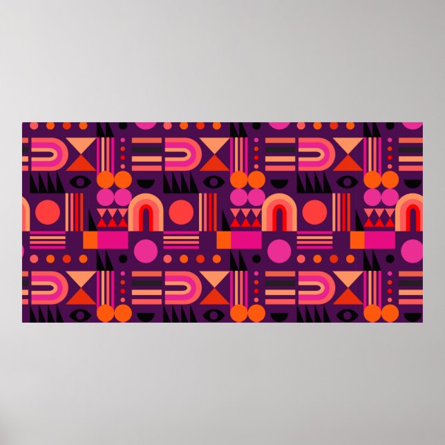 Geometric abstract seamless pattern with shapes of poster (Vorne)