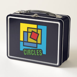 Geometric Abstraction Made of Colorful Squares Metall Brotdose