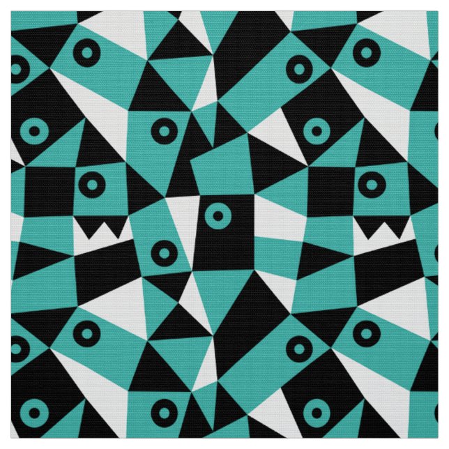 Geometric Abstrakt 030919 - Blue Green Stoff (Muster)
