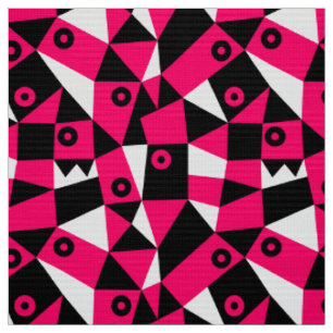 Geometric Abstrakt 030919 - Neon Red Stoff