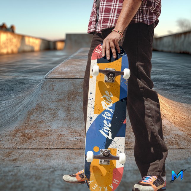 Geometric Abstrakt - Live to Ride Bold Skateboard (Von Creator hochgeladen)