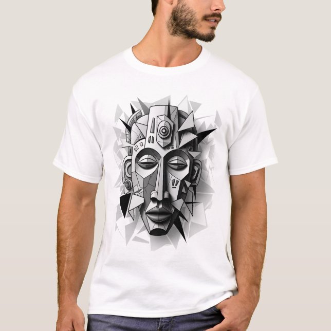 Geometric_African_Mask_Art. T-Shirt (Vorderseite)