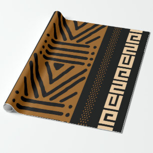 Geometric African Mud Cloth Tribal Giftwrap Wrappi Geschenkpapier