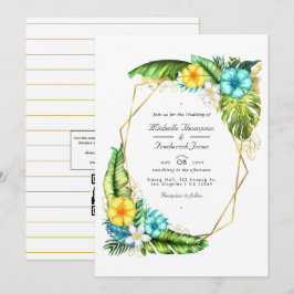 Geometric Aloha Tropical Summer QR Code Wedding Einladung