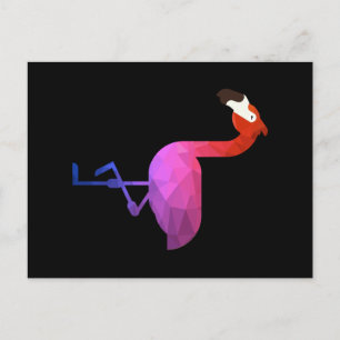 Geometric Animal Flamingo Postkarte