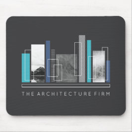 Geometric Architecture Blue & Gray Mousepad