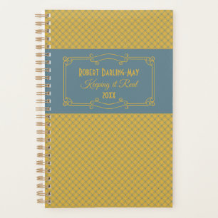 Geometric & Art Deco Blau & Gelb Personalisiert Planer