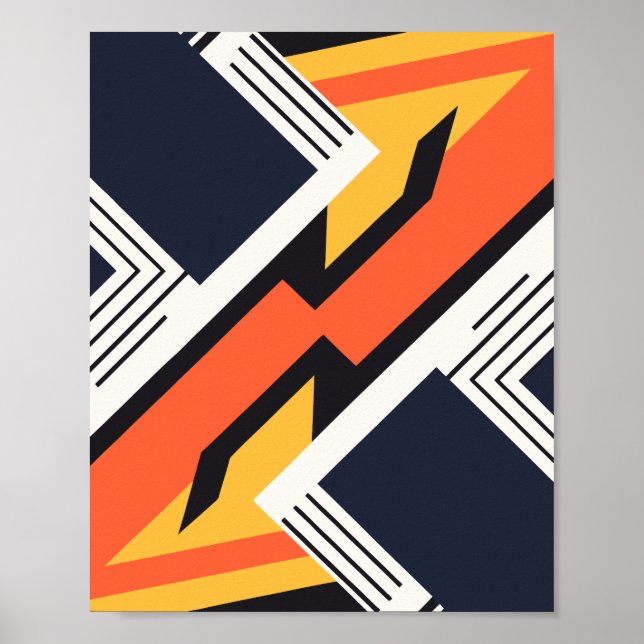 Geometric Art with Bold Contrasting Colors  Poster (Vorne)