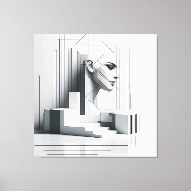 Geometric Ascending Profil Leinwanddruck (Vorderseite)