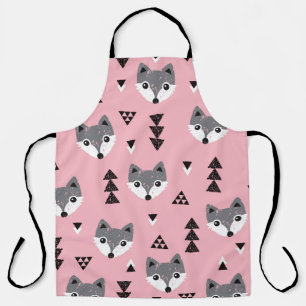 Geometric Baby Fox Woodland Pattern Schürze